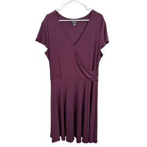 Covington NWT faux wrap dress, plum purple, size XL